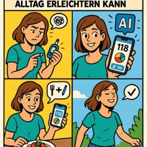 Eine Frau misst ihren Blutzucker und nutzt KI-Technologie zur Kontrolle von Diabetes mit einem Freestyle-Gerät. | © Name