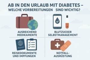 Vorbereitung auf Reisen mit Diabetes: Blutzucker-Management und Notfall-Ausrüstung sind entscheidend. | © GlucoseCode
